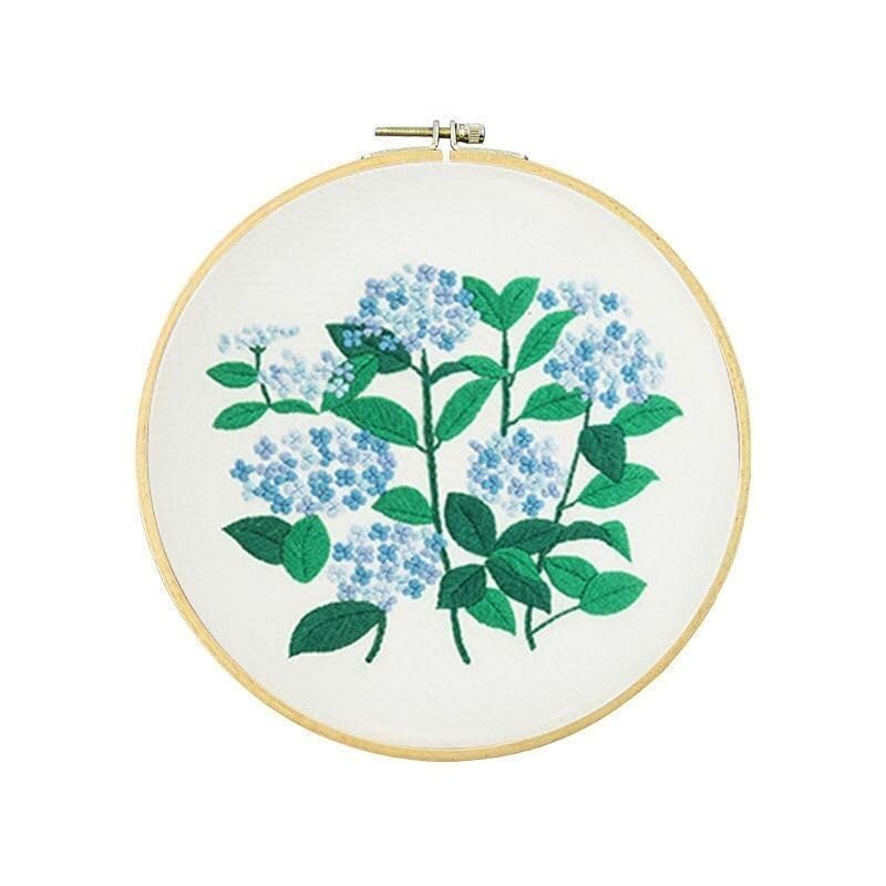 Broderie adulte hortensia bleu point de croix et loisir créatif