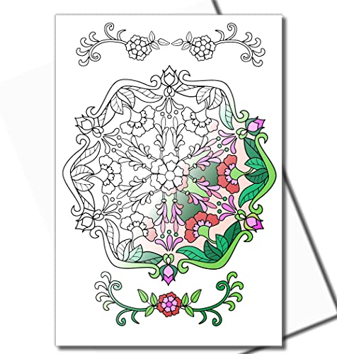 Cartes de vœux mandala à colorier MandalaS1 en lot de 10 pièces