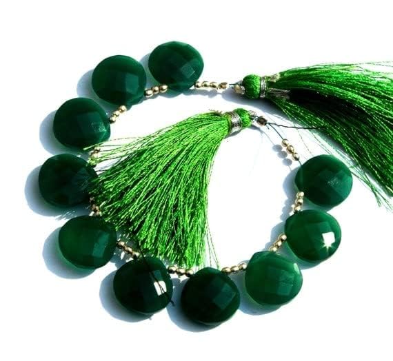 Onyx vert perles cœur véritable pour remplacer les imitations en plastique