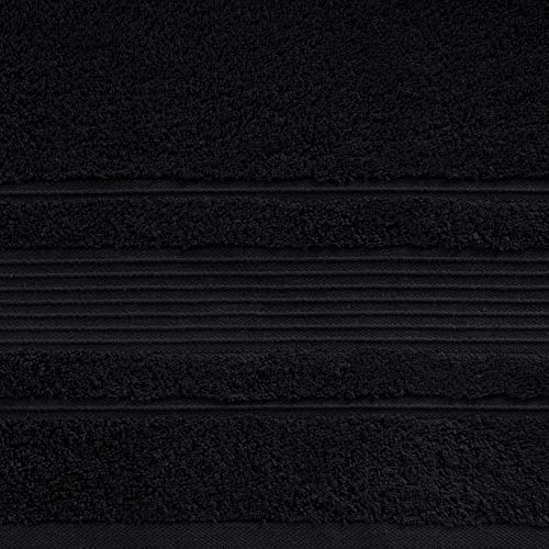 Qute Home 4-Piece Hand Towels Set, 100% Turkish Cotton Premium Quality Towels For Bathroom, Quick Dry Soft And Absorbent Turkish Towel, Set Includes 4 Hand Towels (Black) #TOP3