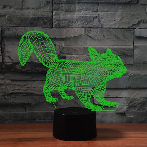Lámpara de Mesa Ilusión 3D Squirrel con Control Remoto miniatura 5