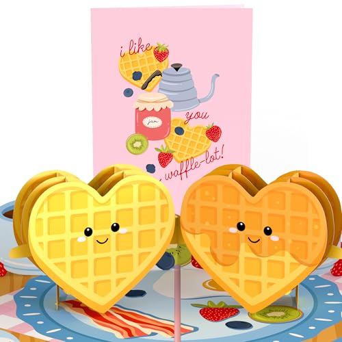 Lovepop® 3D Pop-Up Karte Waffel Herzen I like you a waffle lot lustige Liebeskarte für Valentinstag, Geburtstag, Jahrestag | inkl. Umschlag & Versteckfach für Geld & Gutscheine Lovepop® 3D Pop-Up Karte Waffel Herzen I like you a waffle lot lustige Liebeskarte für Valentinstag, Geburtstag, Jahrestag | inkl. Umschlag & Versteckfach für Geld & Gutscheine