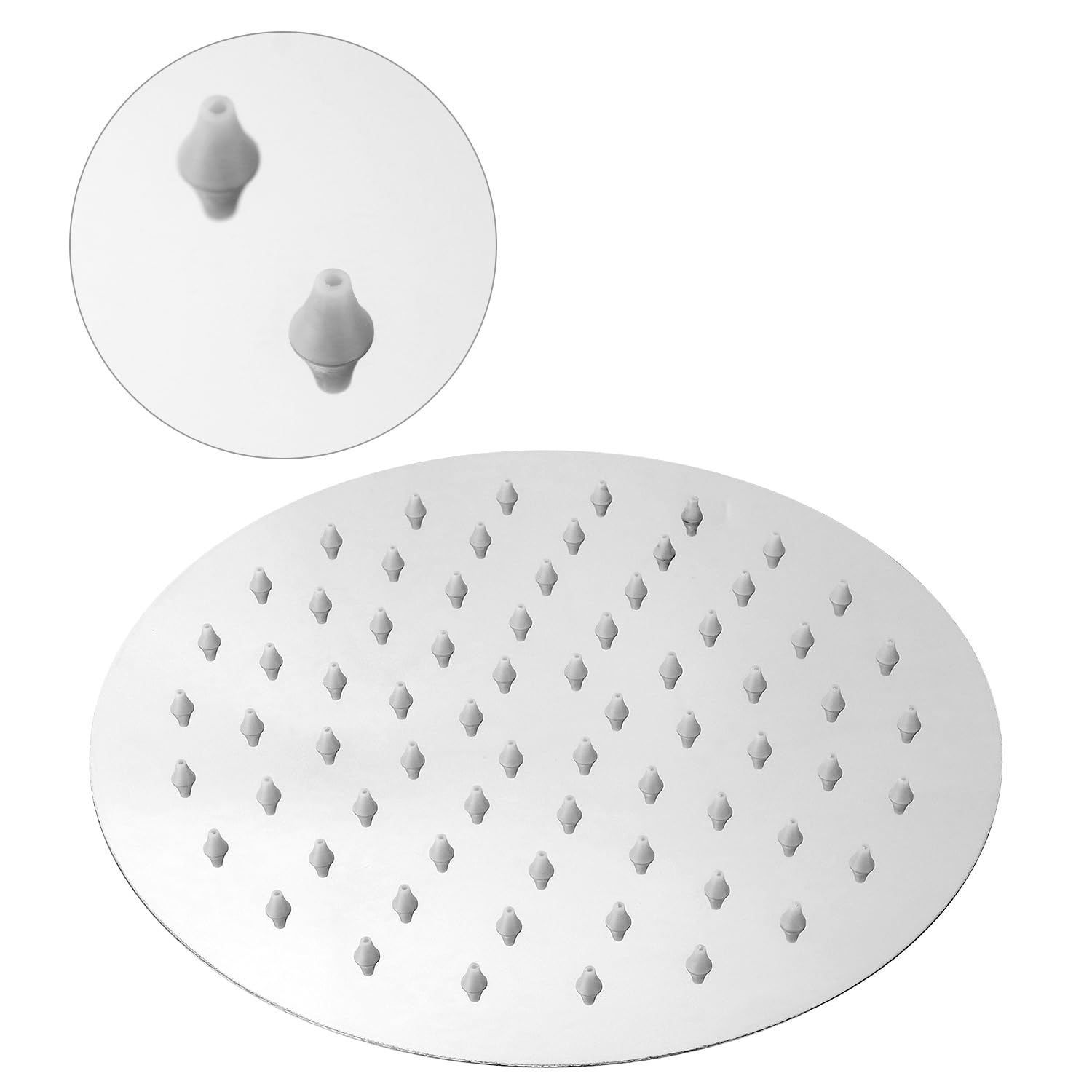 QWORK® Soffione per doccia Ø 20 cm, soffione doccia regolabile 360°, doccia soffione rotondo