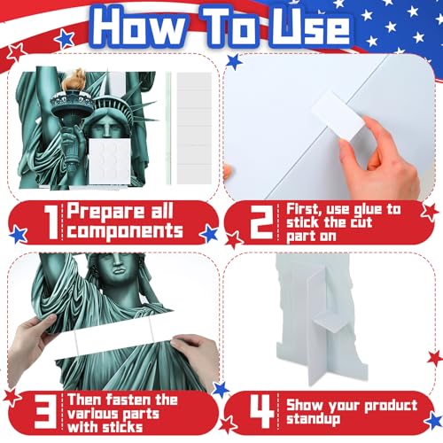 Image of Colingmill 5' H Statue of Liberty Cardboard Stand up Cutout New York Themed Party Decoration 250th Anniversary Life Size Photo Props for 4th of July Patriotic Party Event City Sign Backdrop