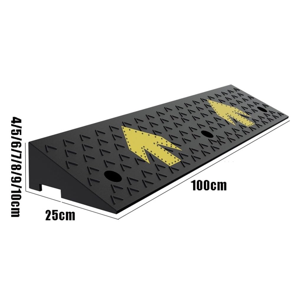 Rampe De Seuil Caoutchouc De Trottoir 4–18cm Hauteur, Rampe Fauteuil Roulant Rampes De Bordure Antidérapante pour Trottoirs, Voitures, Motos(100x25x6cm(39x10x2.4inch))