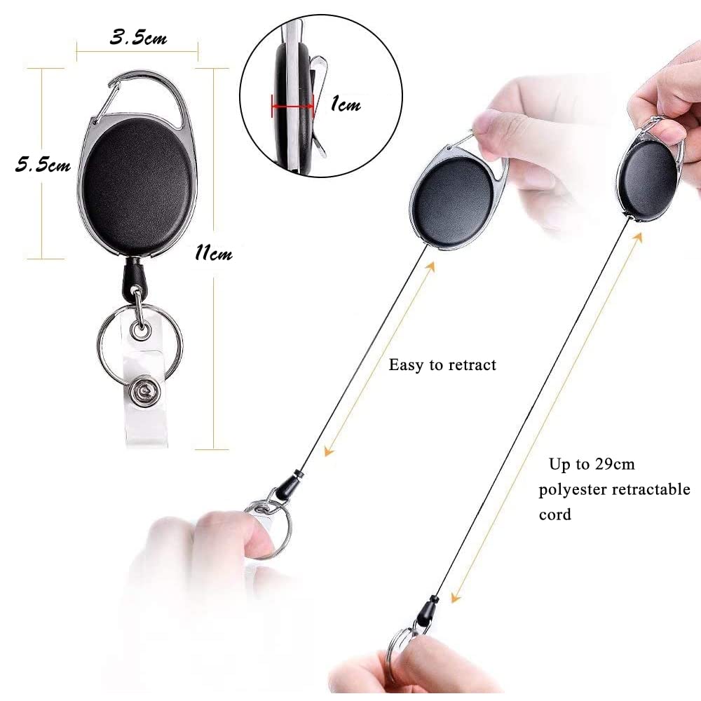 Lot De 3 Porte-Clés Extensibles En Acier - Avec Câble En Acier