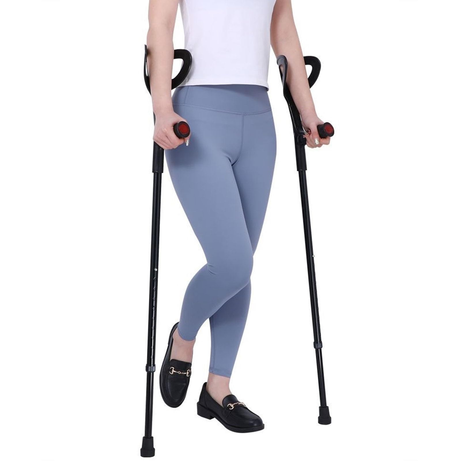 Muletas Para Antebrazo Ajuste De Altura, Aluminio Muletas De Codo Agarre Cómodo Y Resistente Al Desgaste Para Un Apoyo Estable Al Caminar(Black,140-165CM_1PCS)