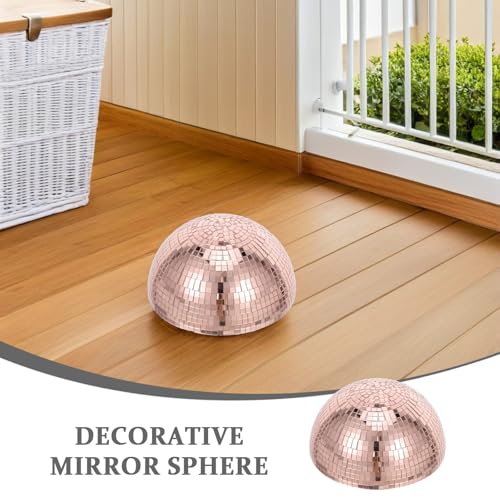 Bola espejada autoadhesiva SEWACC para decoración de fiestas y jardín, esfera reflectante resistente a la intemperie de vidrio y espuma con diseño 3D brillante miniatura 7