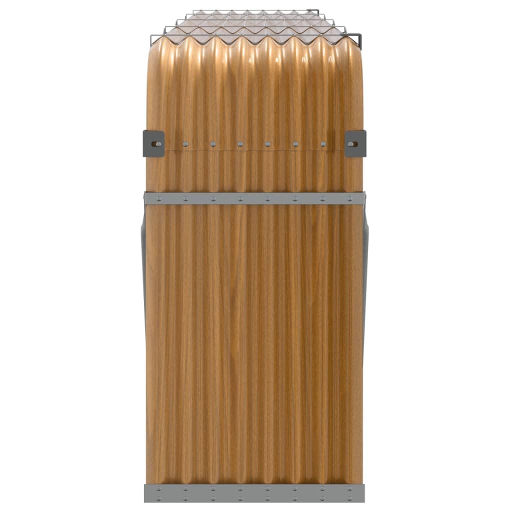 Kaminholzunterstand Holzoptik aus verzinktem Stahl 300x45x100 cm robustes Kaminholzregal mit Wandhalterung zur Brennholzaufbewahrung und Holzstapelhalter für trockene Lagerung im