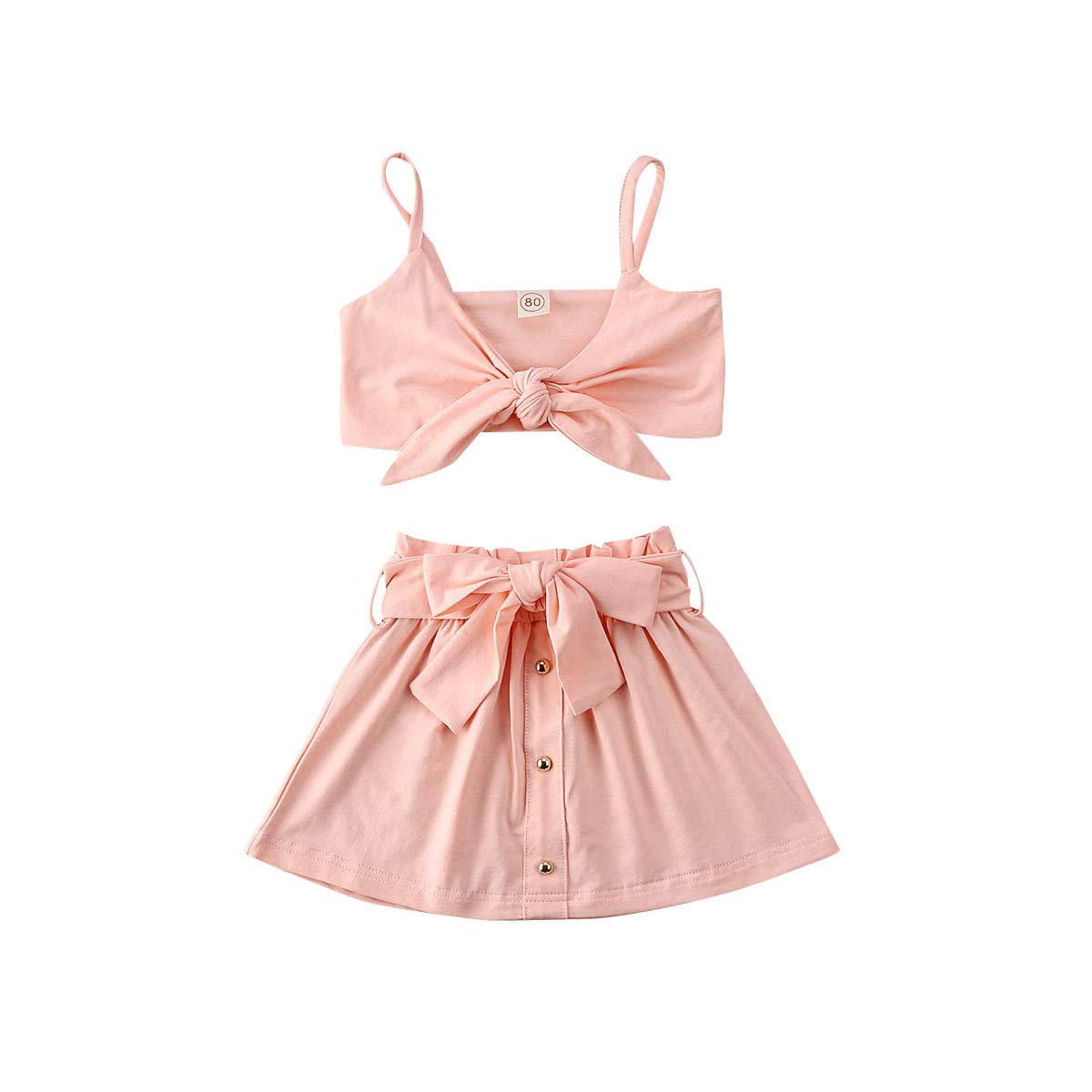 Toddler Baby Girls Clothes Set Sleeveless Halter T-Shirts Tank Top Leopard A Line Pencil Skirt 2PCS Outfits Set