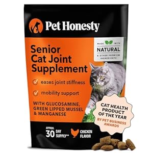 Pet Honesty Cat Hip & Joint Health Crunchy & Creamy Chews – Cat Joint Support Supplement with Glucosamine, Health Supplies & Hip Support for Indoor & Outdoor Cats (Chicken 30-Day Supply)