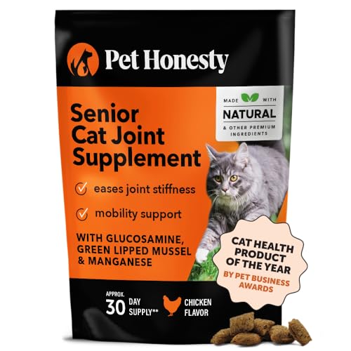 Pet Honesty Cat Hip & Joint Health Crunchy & Creamy Chews – Cat Joint Support Supplement with Glucosamine, Health Supplies & Hip Support for Indoor & Outdoor Cats (Chicken 30-Day Supply)