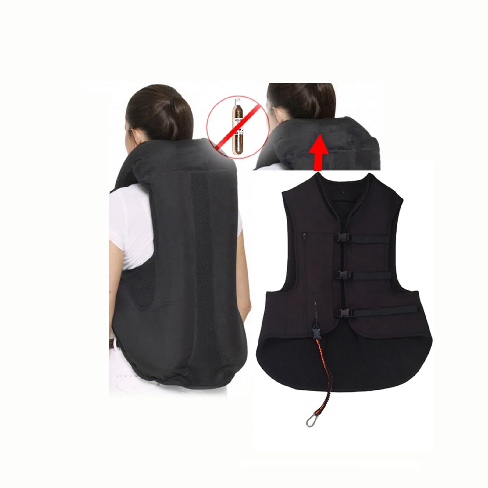 Airbag-Reitweste for Erwachsene Mit Nacken-Airbag, 0,11S Trigger Unisex-Sicherheitsmantel for Reitturniere(XXL)