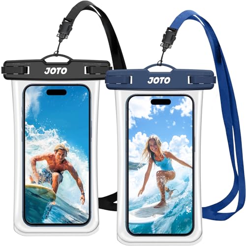 JOTO 2 Fundas Impermeables para Smartphone con certificación IPX8 para iPhone 17/16/15/14/13/12/11 Air Plus Pro MAX, Xiaomi Redmi Note 13/13 Pro 12 A3, Galaxy A15 A35 A25 A54 A55  Negro Navy