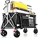 Produktbild Overmont Faltbar Alle Gelände Bollerwagen - 6 CM Breite Räder - 150I großes Fassungsvermögen mit Seitentaschen Getränkehalter Verstellbarem Griff - bis 150 kg Tragkraft - für Camping Sport Einkaufen