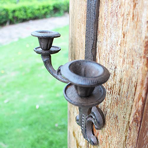 Candelabro de Pared de Hierro Fundido para Colgar en la Pared, candelabro de Pilar de candelita, decoración de iluminación para Sala de Estar/Comedor/Bar,E
