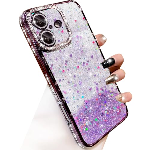 Coque iPhone 17 scintillante antichoc en TPU souple transparent et protection objectif 6,2"