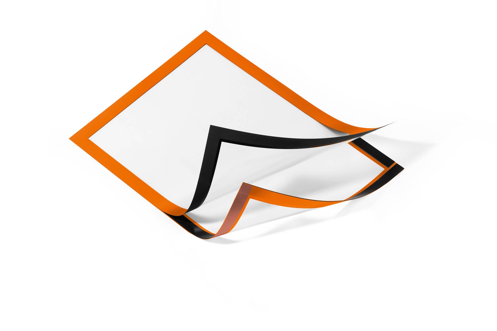 Durable DURAFRAME Self-Adhesive Magnetic Frame | A4 Format In Orange | Pack of 2 Frames | Document Frame for Professional Internal Signage