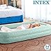 INTEX KidzTravel Luftbett für Kinder ab 3-6 Jahren (71×132×10 cm) – Kinder Reisebett aufbalsbar mit Umrandung inkl. Luftpumpe Gästebett Beistellbett, Mintgrün mit Sternenmotiv