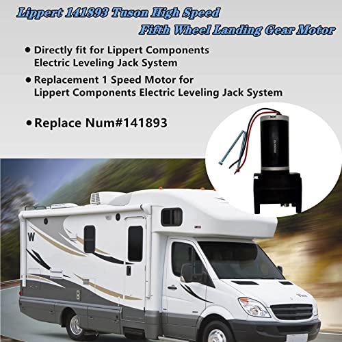 Image of High Speed Fifth Wheel Landing Gear Motor for Lippert Tuson 141893,6000 Pounds Lift Capacity 5th Wheel RV Landing Gear Motor Replace 141893,LC141893