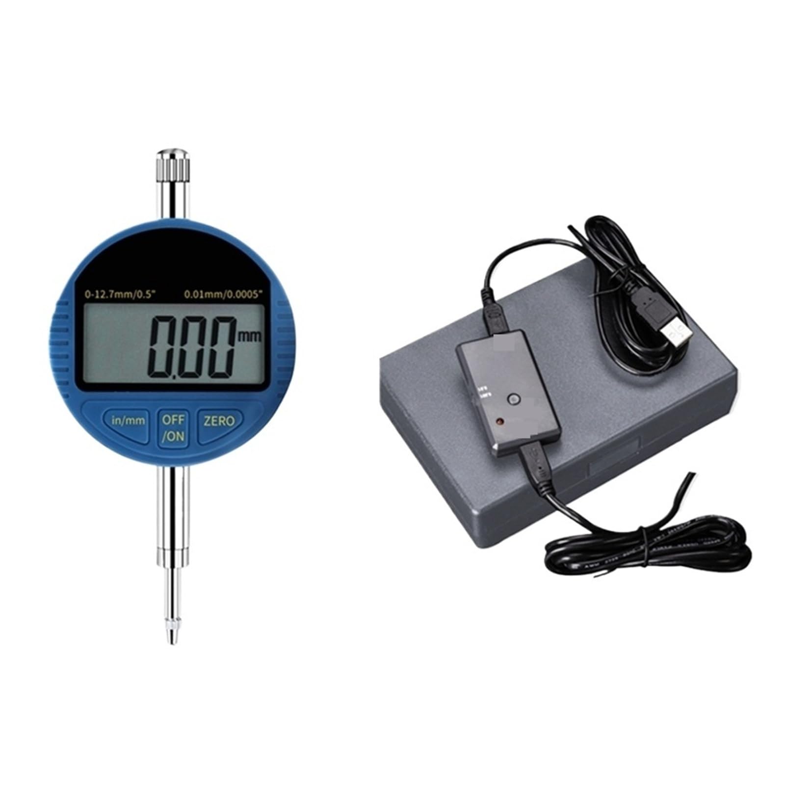 Indicateur à cadran, Indicateur à cadran 0-25.4mm, micromètre numérique 0.001mm, mesureur d'épaisseur électronique, données USB(12.7x0.01mm Adapter)