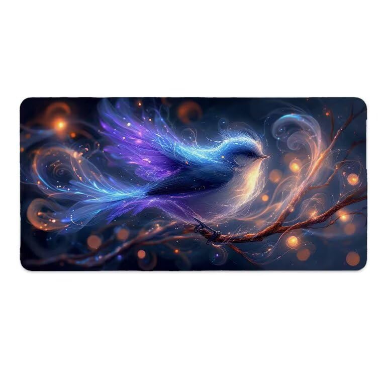 Tappetino Mouse Gaming XXL 1600 x 800 mm Tappetino Antiscivolo Sottomano Da Scrivania Per Mouse e Tastiera, Con Base In Gomma Antiscivolo, Lavabile, Mouse Pad Fantasia uccelli, Regalo per Uomo L-747