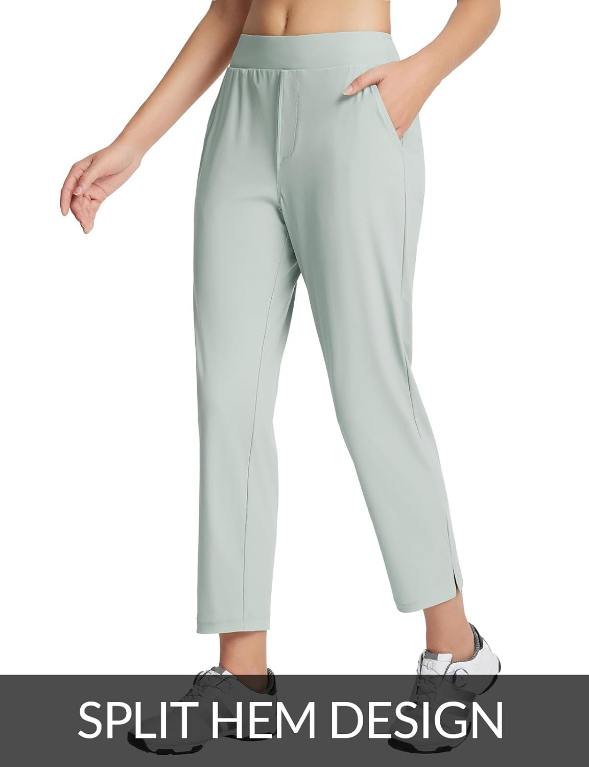 baleaf Women's Golf Pants Petite Stretch Lightweight 7/8 Travel Pants Zip Pockets Casual Work Ankle - Image 3