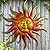 Metal Sun Wall Art Decor-17.3 inches Rustic Retro Metal Sun Hanging Decoration for Indoor Outdoor,Gift for Mom Dad Friends(Gold)