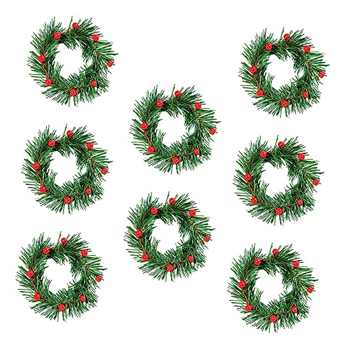 ABOOFAN 1 Juego 8 Piezas Guirnalda de decoración de Velas Navidad Velas cónicas candelabro Oro Christmas Decorations Adornos navideños Accesorio para Foto Decoración navideña pectina Green