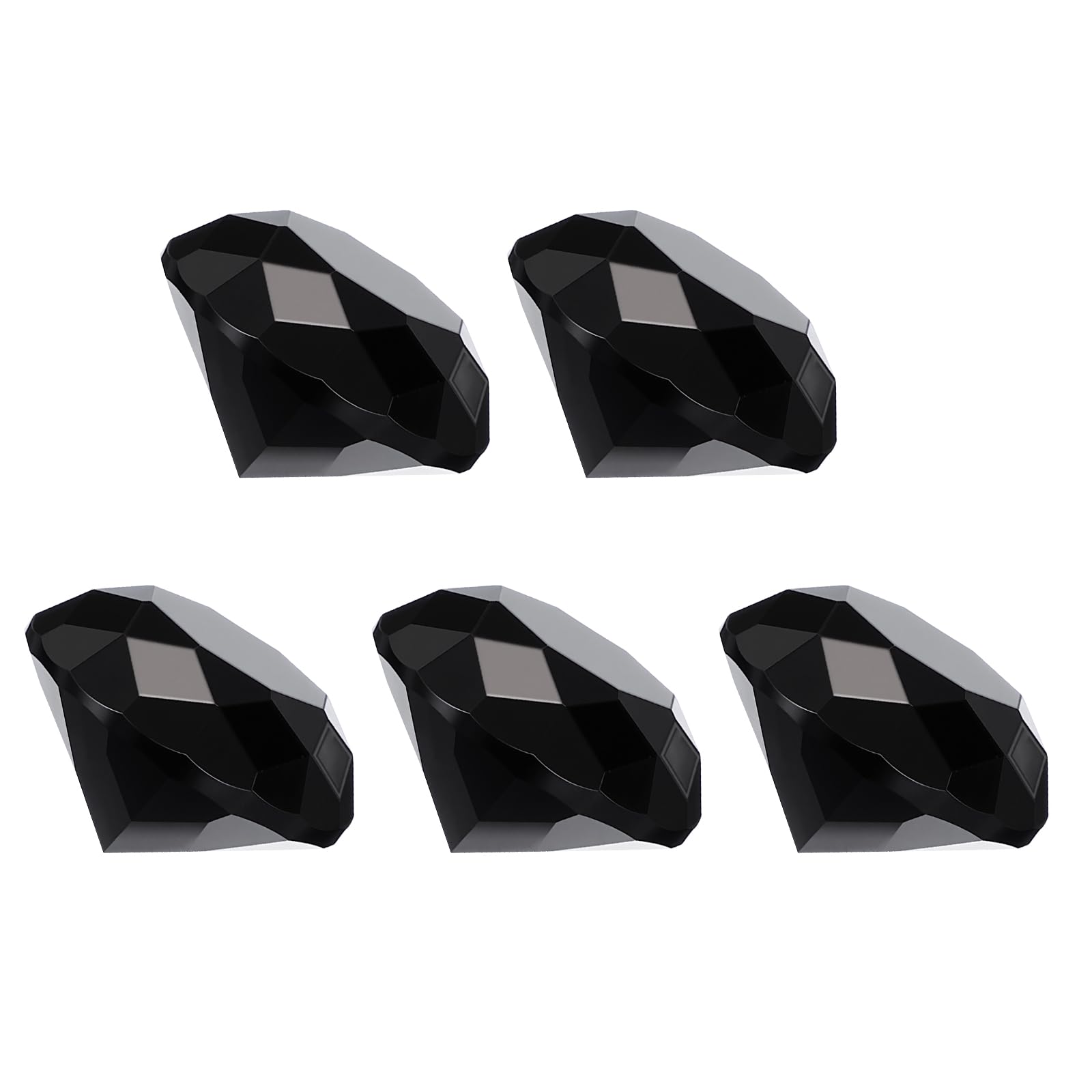 PATIKIL 5 Pcs Diamond Crystal Paperweight, 30mm / 1.18 Inch Crystal Paperweight Paper Weight for Home Office Desktop Table Decor Wedding Party Jewelry Ornaments, Black — image 1