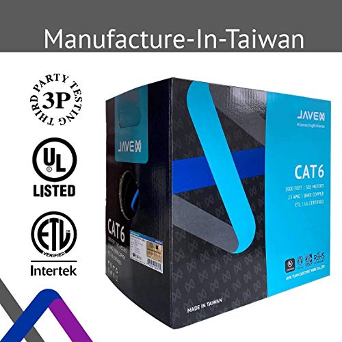JAVEX 23AWG CAT6 UL in-Wall Rated Bare Copper 600MHz, ETL Listed, UTP Ethernet Bulk Cable, 305M, Blue - Image 6