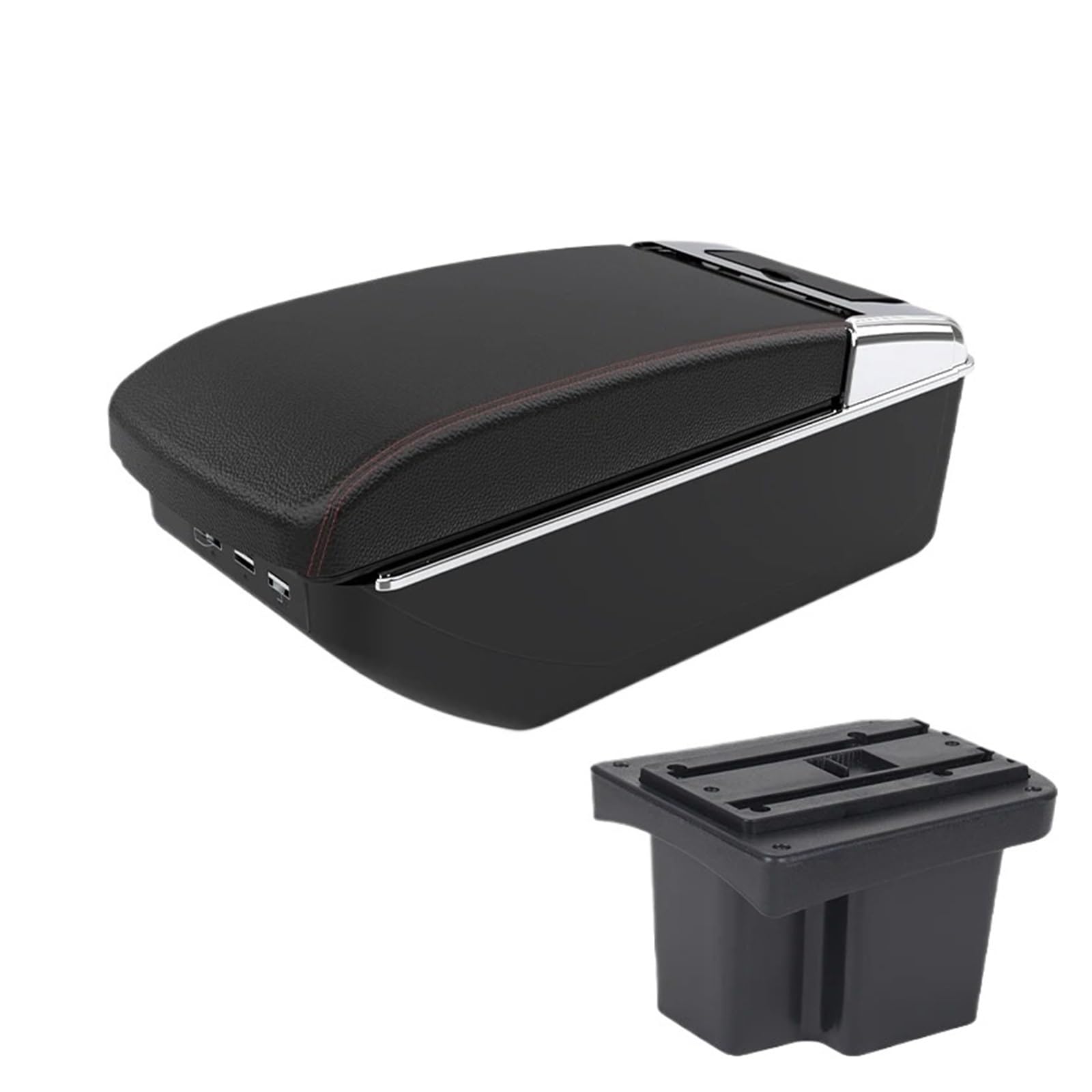GBGWRMRYX Center Armrest Box For Kia For Cerato For Forte K3 Car Armrest Box Central Storage Content Storage Box With USB Interior Modification Arm Rest(A red line 7 USB)