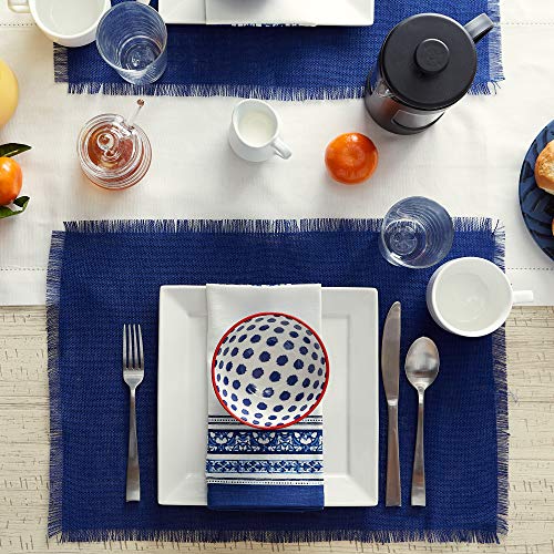 Dii Jute Burlap Collection Kitchen Tabletop, Placemat Set, 13X19, Solid Nautical Blue, 6 Count #TOP4