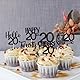 ALEGRE Cupcake Topper 20 Geburtstag Mann, 24 Stück Muffin Deko 20 Geburtstag Frau, Schwarz Glitzer Cupcake Deko 20. Geburtstagdeko, Happy 20th Tortendeko 20 Geburtstagdeko, 2005 Kuchen Deko 20