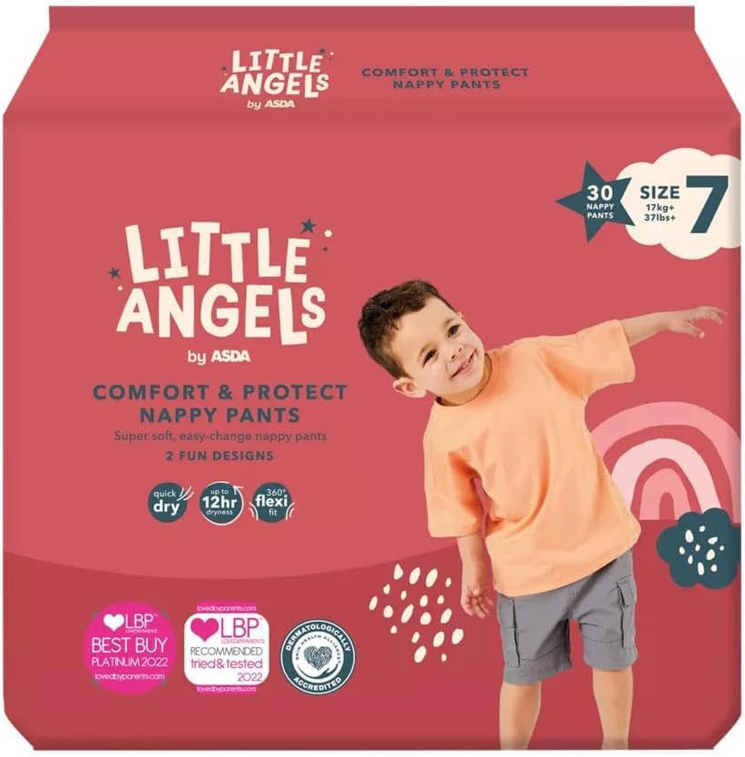 N Little Angels Comfort & Protect Size 7 Nappy Pants – Flexible & Leak-Proof (30 Pack, 17kg+)