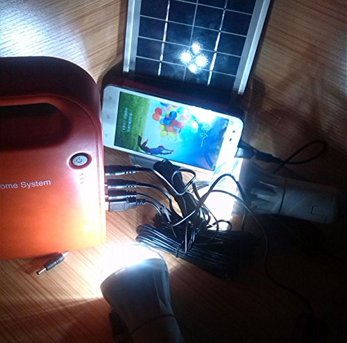 Kit de energía solar portátil para evitar apagones en el hogar con panel y bombillas 6