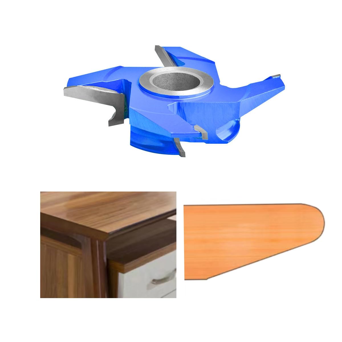 Countertop Shaper Cutter with 4-Wing Duckbill Design Carbide Tipped Customizable Cutting Height Bore 3/4" 1" & 1-1/4" Heavy-Duty Woodworking for Experts Tabletop