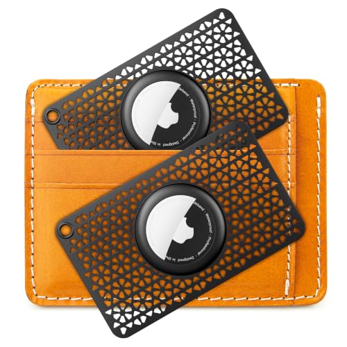 Image of for Airtag Wallet Holder 2 Pack [1st & 2nd Generation] Ultra Thin (0.1 inch) Card Case for Purse, Handbag, Backpack Wallet, Clutch, for Airtag Holder for Women & Men - Black