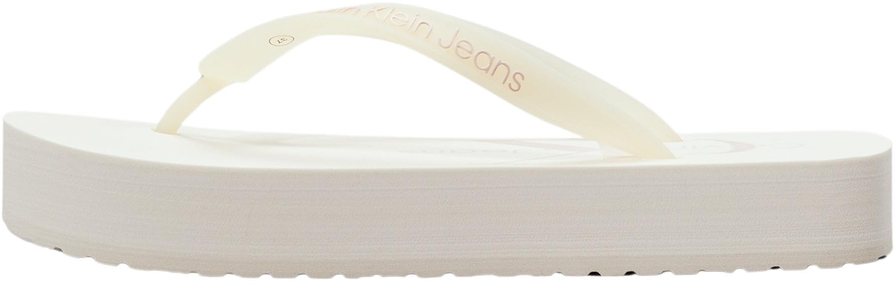 Calvin Klein Jeans Women BEACH SANDAL FLATFORM, Creamy White/Whisper Pink, 38 EU