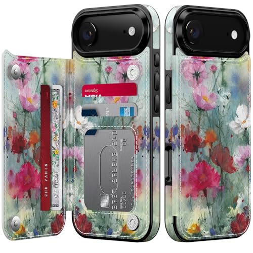 Étui portefeuille iPhone 17 Air avec porte-cartes anti-RFID cuir FUNMIKO