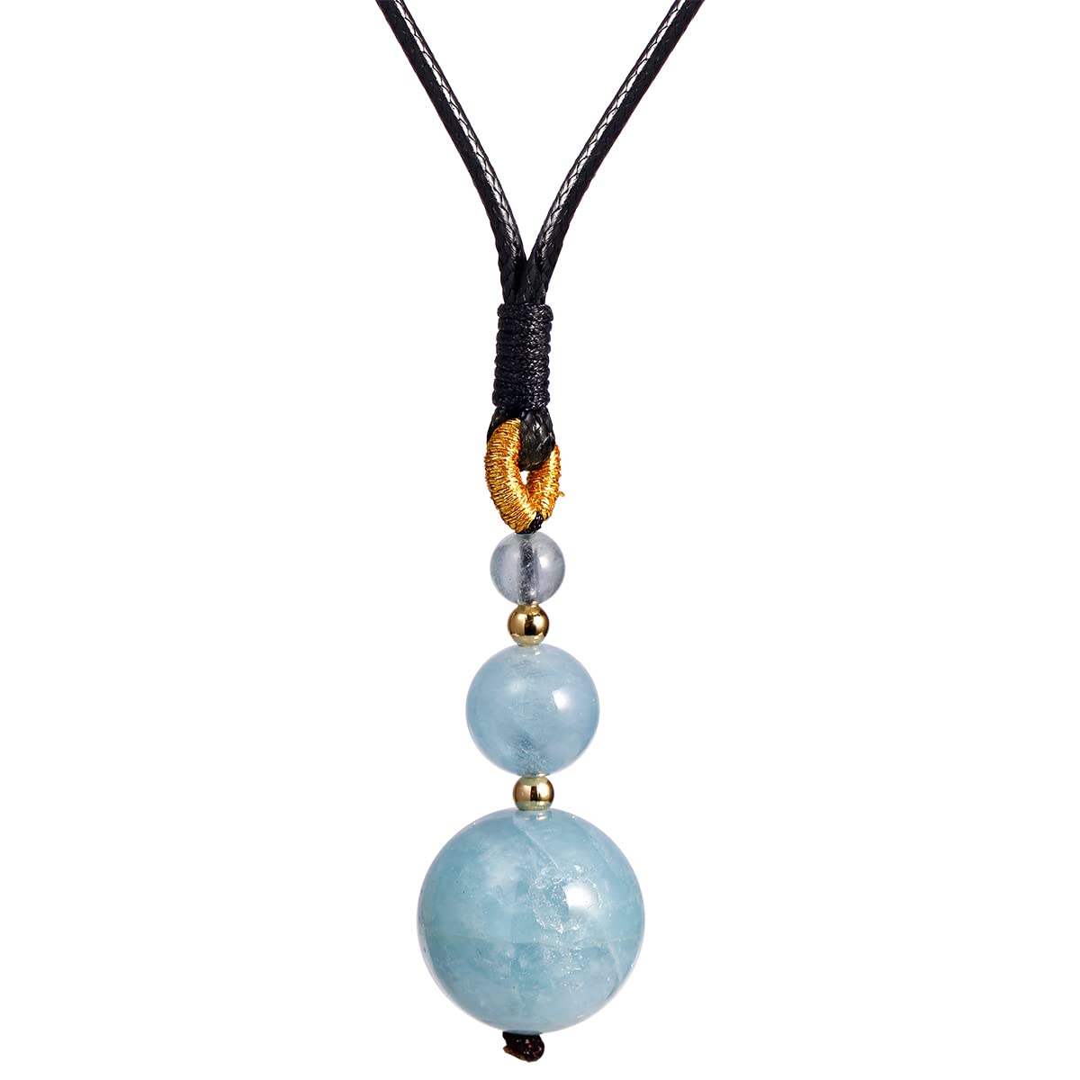 Jewever Moonstone Aquamarine Gemstone Pendant Necklaces for Women Crystals and Healing Stones Crystal Necklace Balance Meditation Spiritual Gifts for