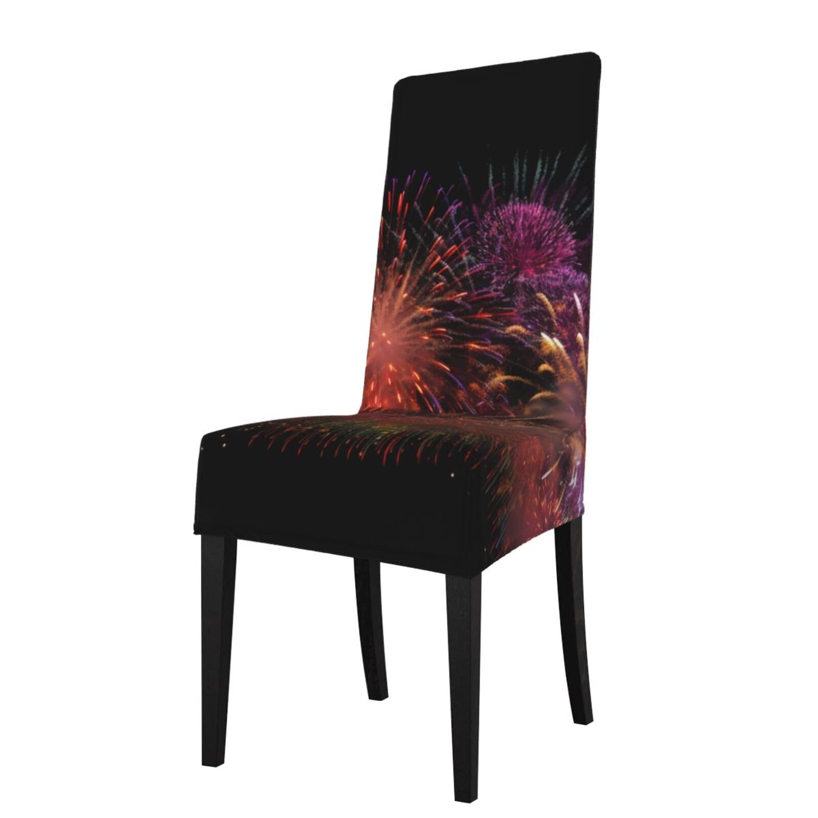 WPKJU Explosion Firework 3D Print Dining Chair Covers Removable Chair Seat Covers Decorative for Kitchen & Bar Stools