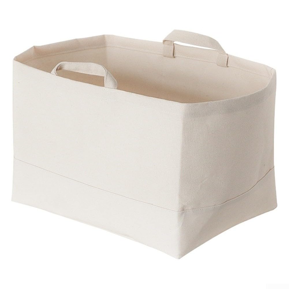 Aufbewahrungskorb Stoff Faltbare Box Leinen für Kleidung Spielzeug Bücher Wasserdichtes PE Futter Mit Griffen Japanisches Design(D)