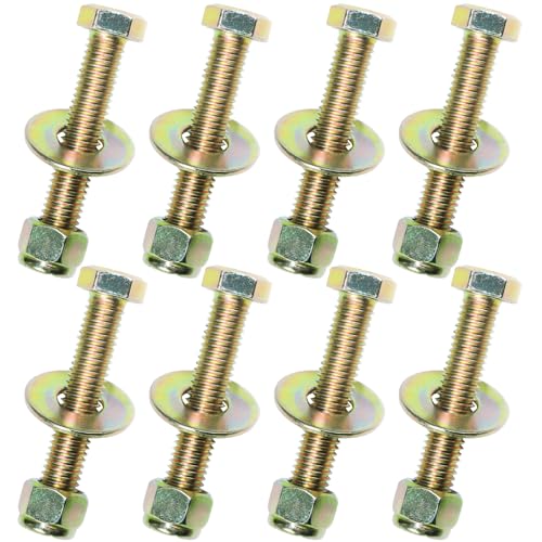 Image of 3 /8 inch x 2 inch Hex Head Bolt by Color Galvanization with Nylon Lock nut and Large Size Washer Assortment Kit,Alloy Steel,Grade 5.(8pcs Pack),by Metalsuberg.