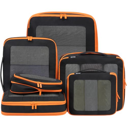 Image of BAGAIL Durable Compression Packing Cubes for Travel, 6 Set-Jet Black