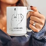 Personalized Future Mrs Coffee Mug, Engagement Mug Custom Name, Diamond Ring Finger Mug, Wedding Mug, Custom Name Fiance Mug, Mrs. Mug, Engagement Gifts For Her, Fiancé Gift, Bride to Be Gift