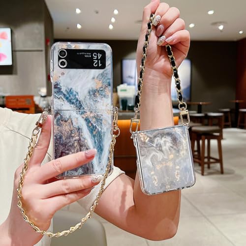 Coque Samsung Z Flip4 transparent TPU souple motif marbre