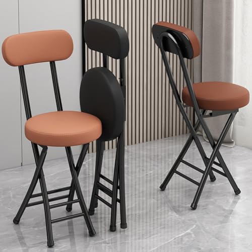 Tabouret de bar pliable compact avec dossier rembourré vert et stable - 5