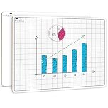 SCRIBBLEDO 11”x14” Large Graph Dry Erase Grid Board Double-Sided White Board .75” Cells Drawing Math Grid Lines Graphing Charts Whiteboard for Home School Classroom Teachers and Students