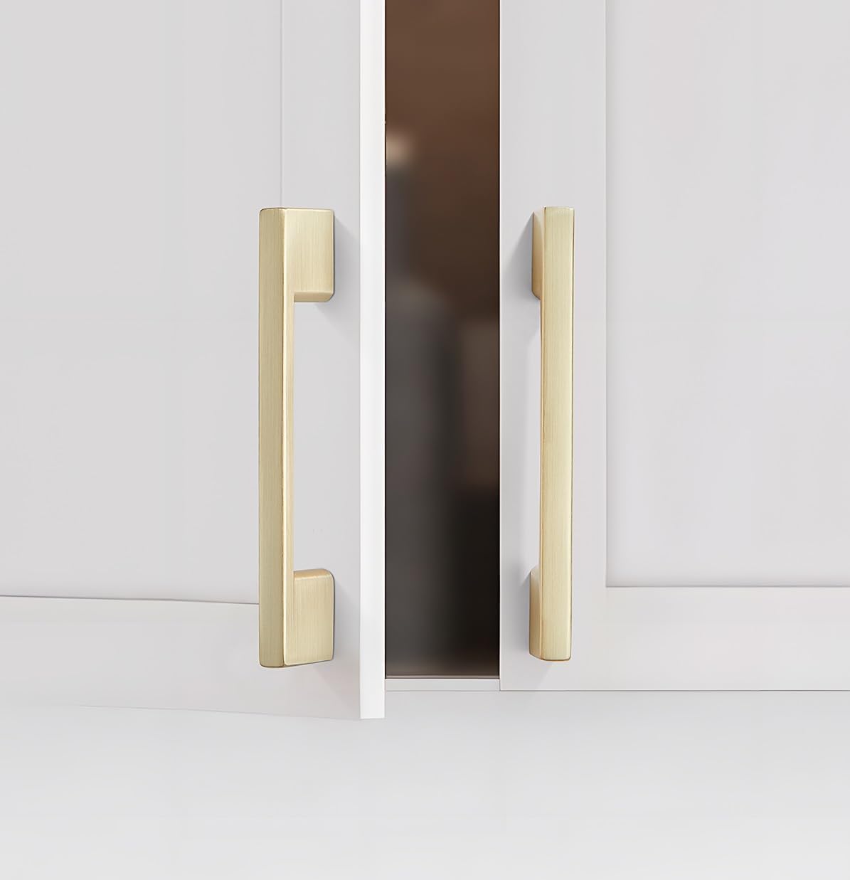 10 Pack Brushed Gold Cabinet Pulls 5 Inch Square Brass Kitchen Cabinet Handles Drawer Cupboard Dresser Cabinet Hardware